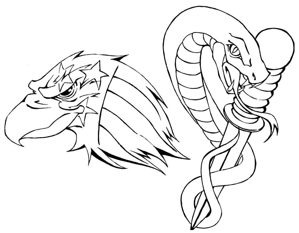 eagle and snake coloring pages - photo #3