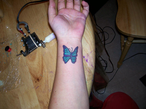 Sexy Purple Butterfly Back Tattoo Lower Back Tatoo Body Art