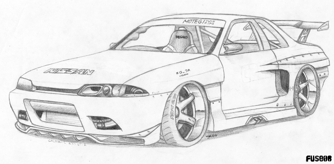 Nissan skyline r34 drawing #4