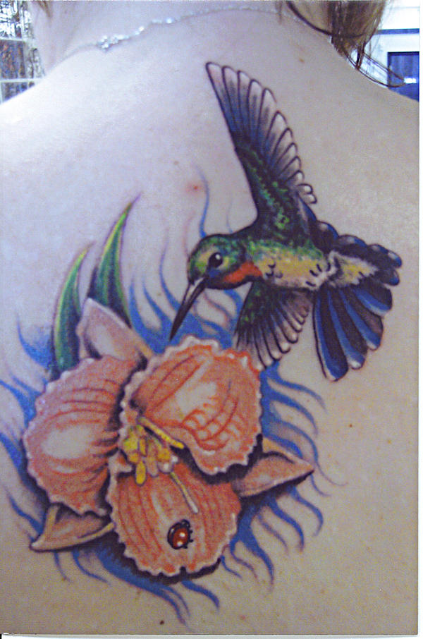 hummingbird and flower | Flower Tattoo