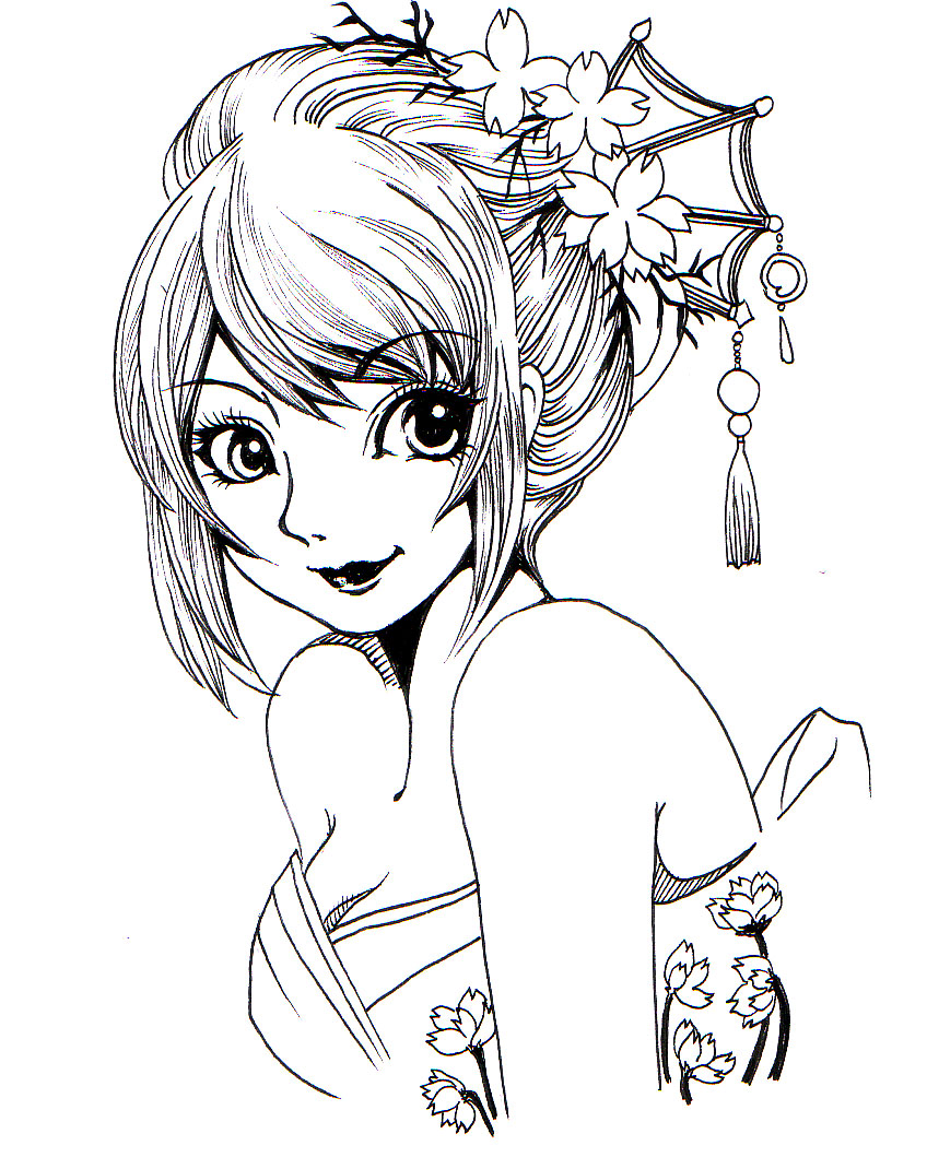 japanese anime coloring pages - photo #8