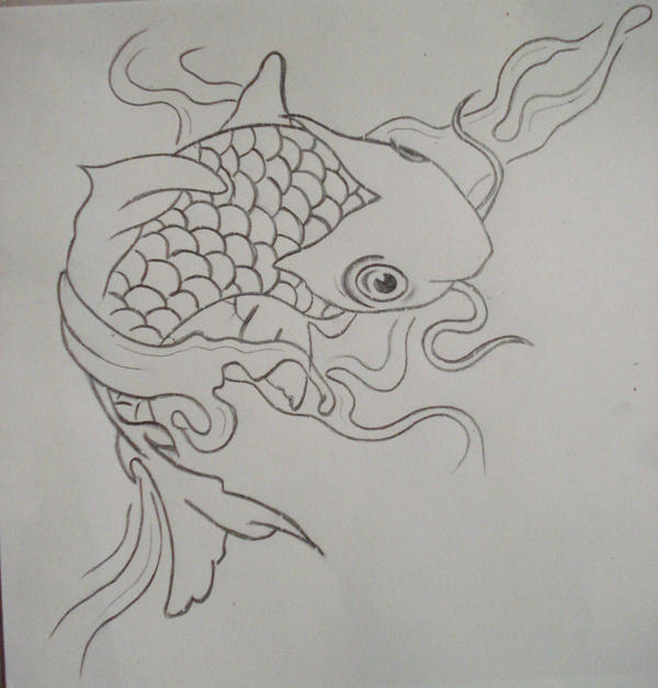 Koi Fish Outline Tattoo
