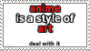 Anime IS Art Stamp by Sheikah-ness