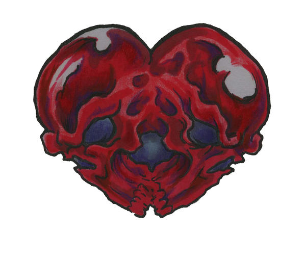 skull heart tattoo flash by ~scottkaiser on deviantART