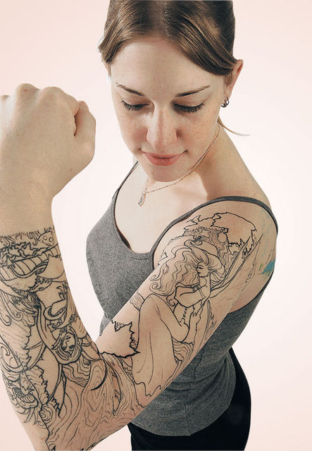 When beauty is skin deep - sleeve tattoo
