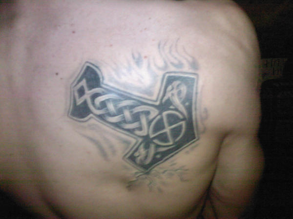 Thors hammer tattoo by