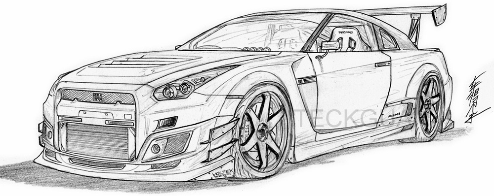 Nissan gtr sketch #9