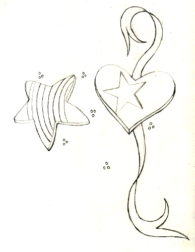 heart and star tattoo wip by Tayeloquin on deviantART