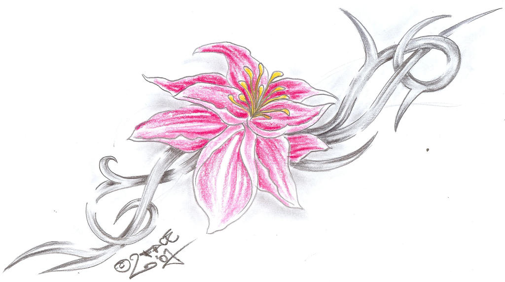 Flower Tribal C. Tattoo Design | Flower Tattoo