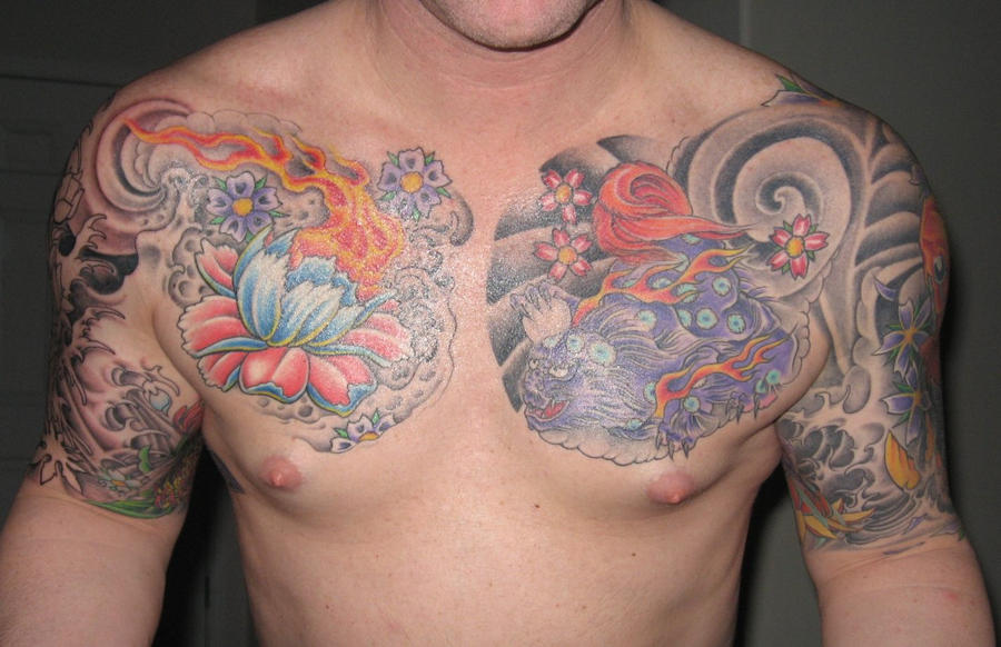 Chest tattoos - Arm sleeves by jkrasher on DeviantArt