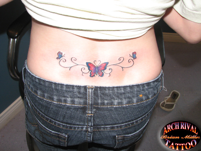 butterfly tattoo lower back. Lower Back Butterfly Tattoos