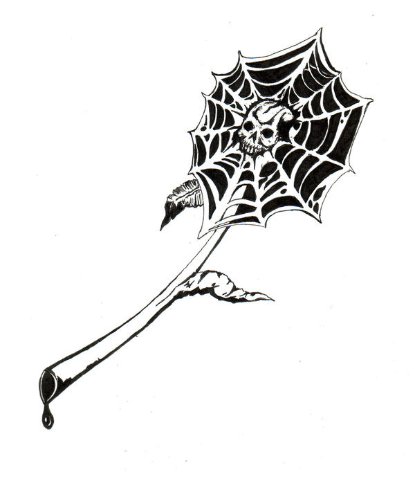 A Skull Flower - flower tattoo