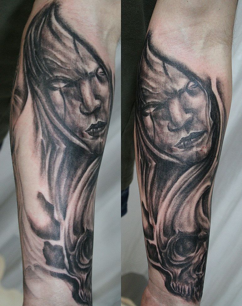 sleeve tattoos Horror Arm Sleeve Skull Tat