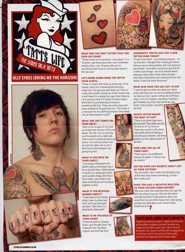 hey random question here but do you know who tattooed that guy oliver sykes