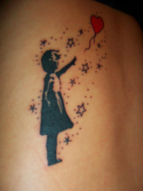 female tattoo female tattoo Banksy balloon girl
