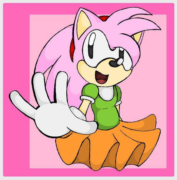 Amy Rose Old School colored by roxettethefox on deviantART