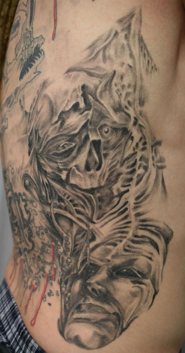 skull face tattoo. Rib TaT Face; skull tattoos.