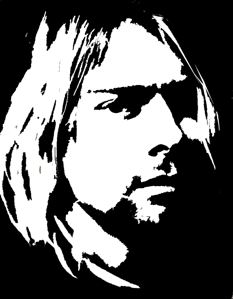 Kurt Cobain Stencil Design by BlindingSun on deviantART