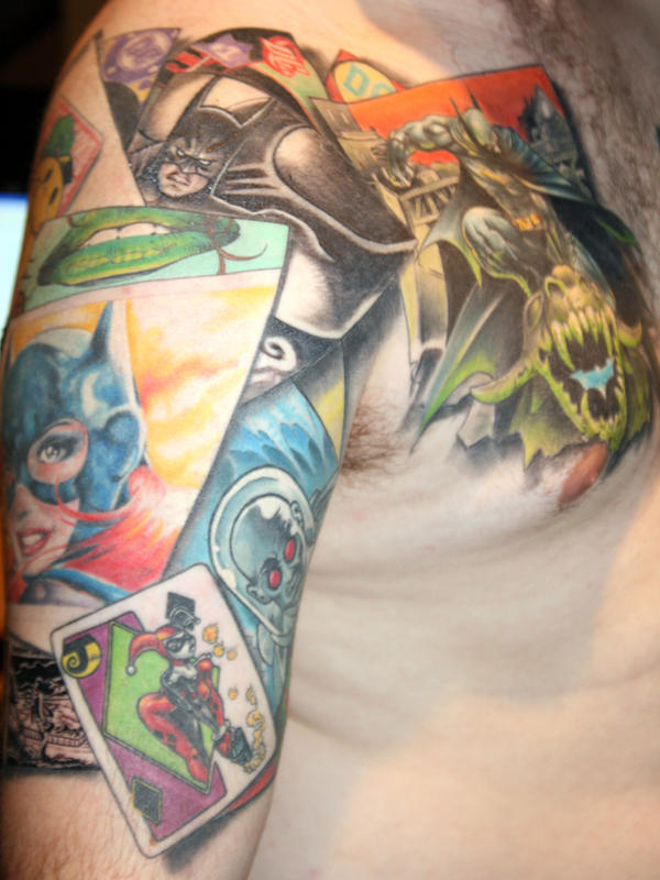 batman graphic novel tattoo - chest tattoo