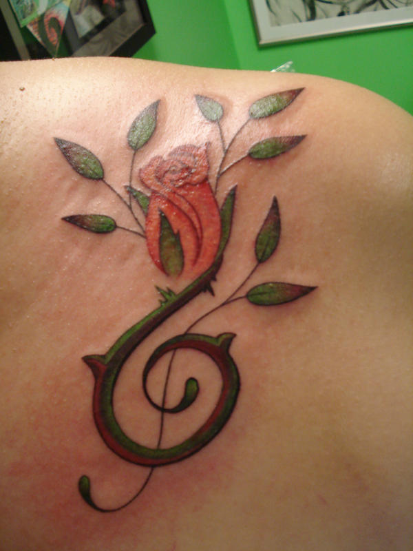 Treble clef flower | Flower Tattoo