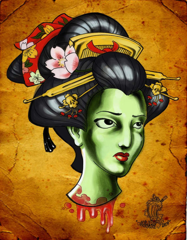 Head of Geisha | Flower Tattoo