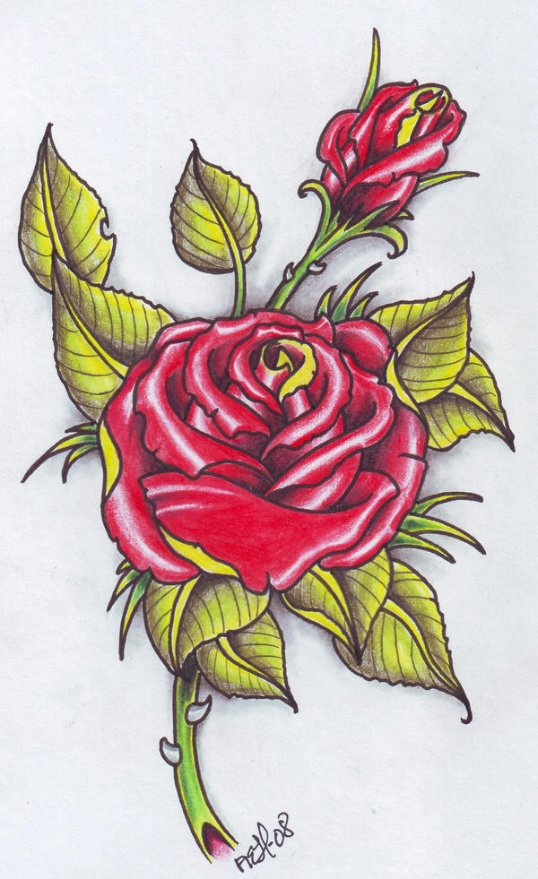 Rose Tattoo Flash - flower