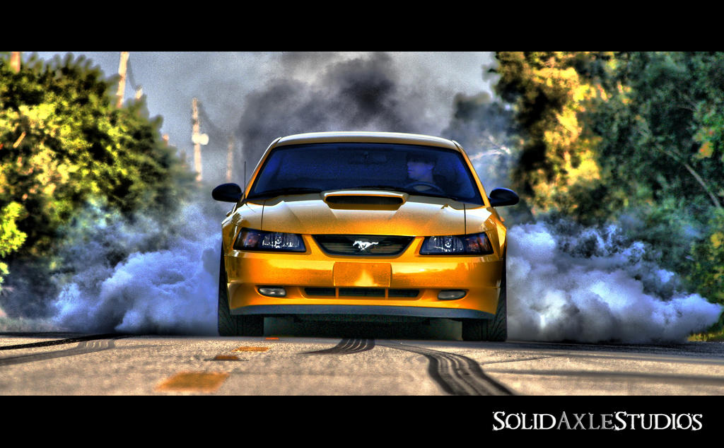 Mustang Burnout in HDR by SolidAxleStudios on deviantART
