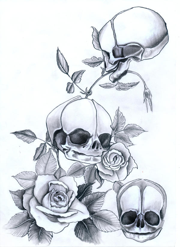 roses and fetus skulls by askee on deviantART