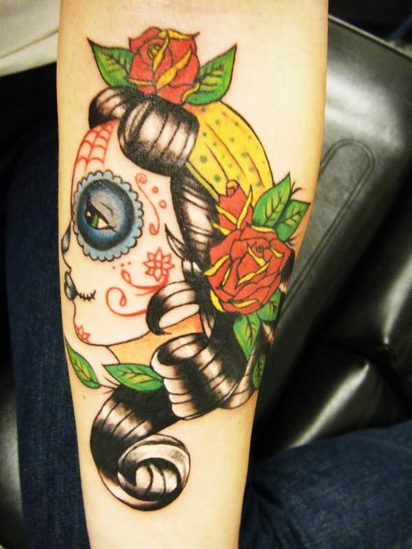 day of dead girl tattoo design. day of the dead girl tattoo