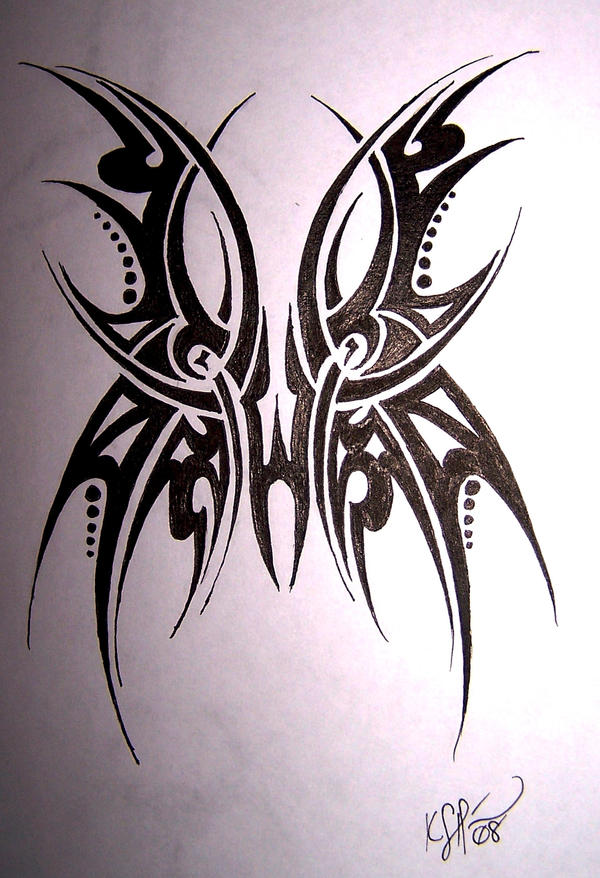 Tribal Butterfly Tattoo by