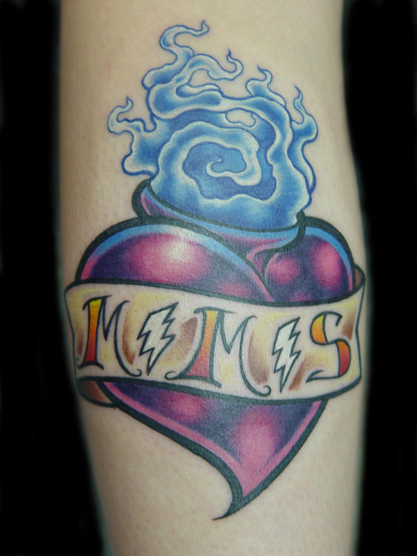 sacred heart tattoo. Blue Flame Sacred Heart Tattoo