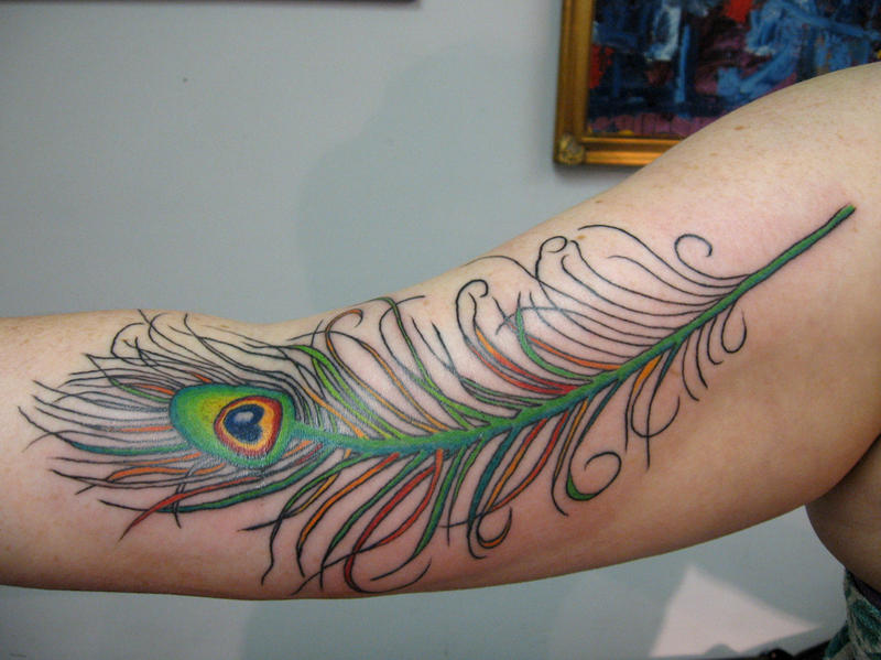 Green Peacock Feather by eliqtattoo on deviantART