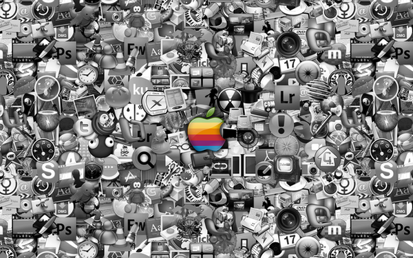 mac apple wallpaper. Apple Mac Icons Wallpaper by