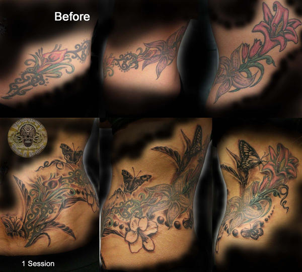 Cover up Flower Tribal first - flower tattoo