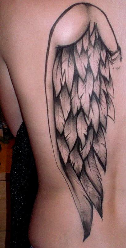 Trendy Wings tattoo engraved