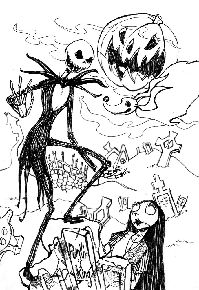 jack skeleton coloring pages - photo #34