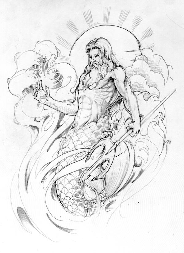 Poseidon Tattoo Sleeve Element by brado23 on deviantART