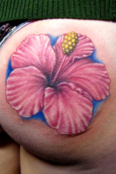 Hibiscus Flower Tattoo On Hip. girlfriend hot flower tattoo