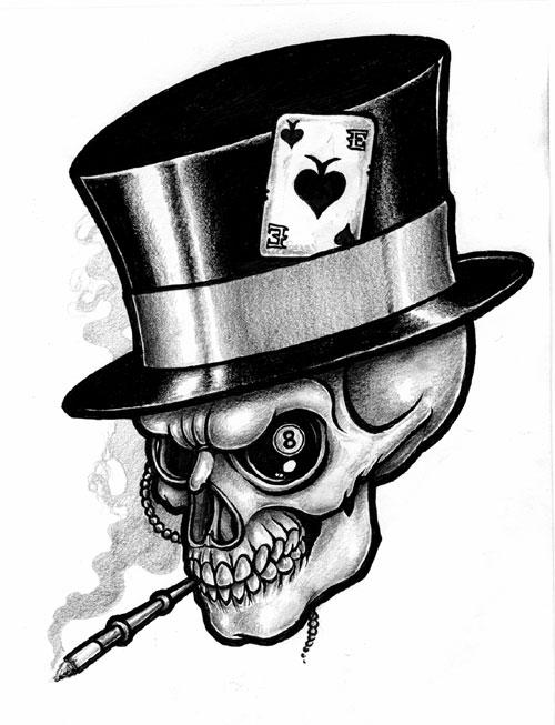 Tattoo Design Gambling Skull by tjiggotjurring on deviantART