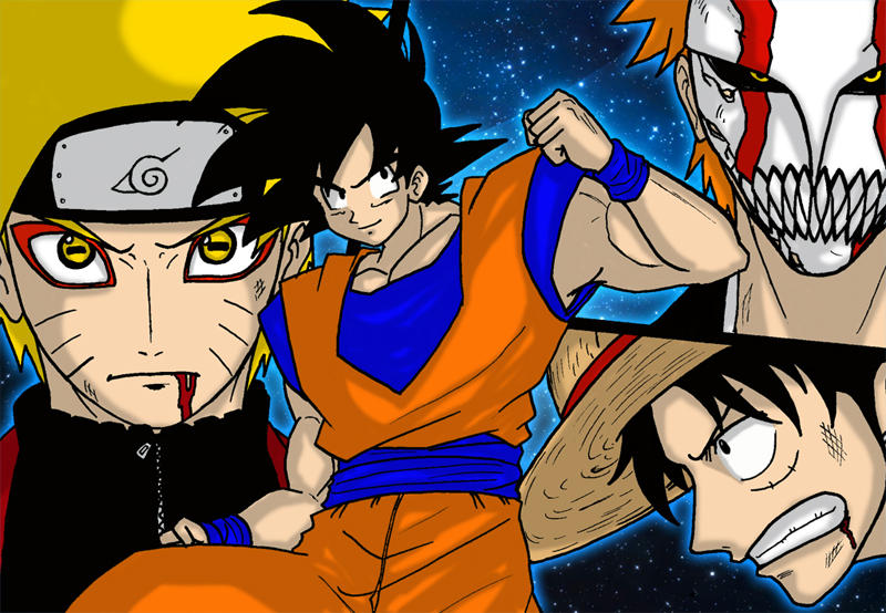 Goku VS Naruto Ichigo Luffy By Graxile On DeviantArt