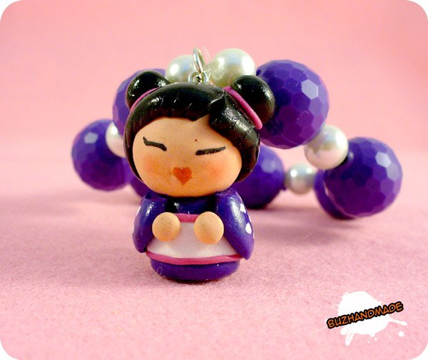 FIMO bracelet Geisha by buzhandmade on deviantART