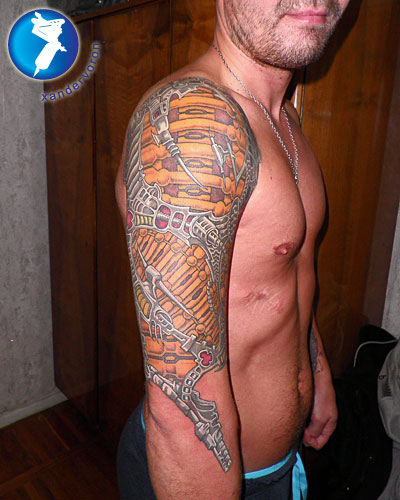 Biomech Shoulder Tattoo - shoulder tattoo