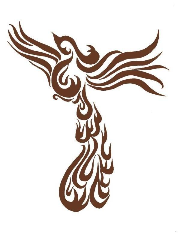 Feminine Tribal Phoenix Shoulder Tattoos