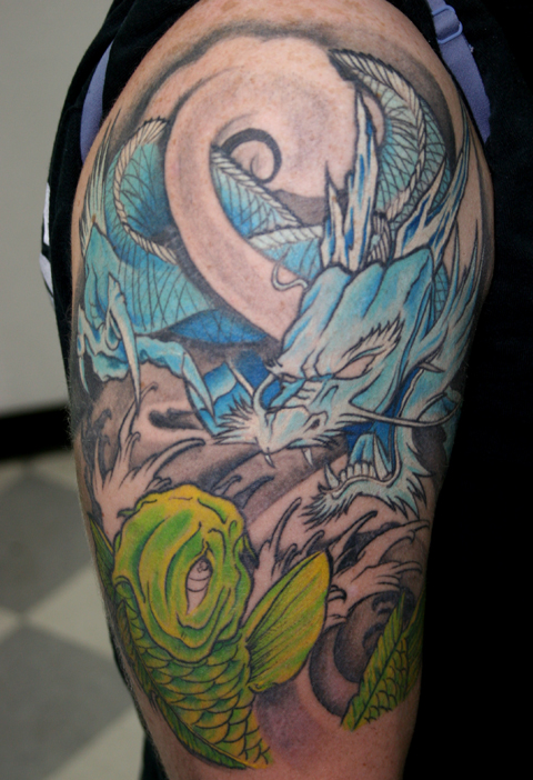 Healed Dragon and Koi tattoo by ragdollgrl13 on deviantART