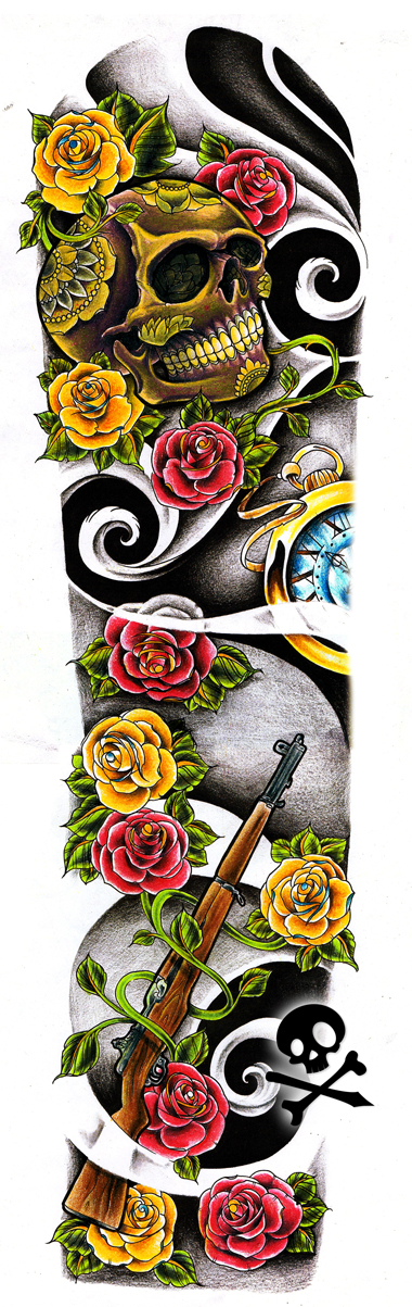 Commission - Jace Grim - sleeve tattoo