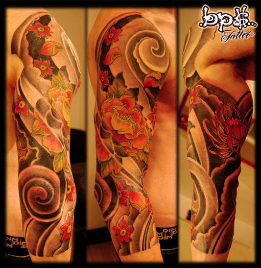 lotus spiral - flower tattoo