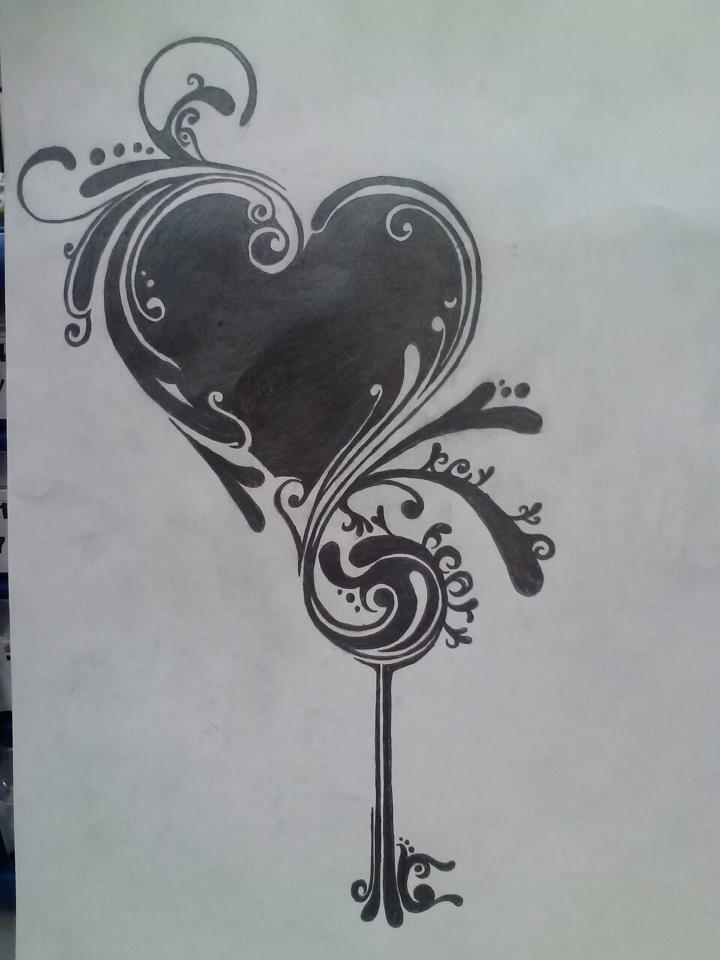 Key to My Heart Drawing Designs