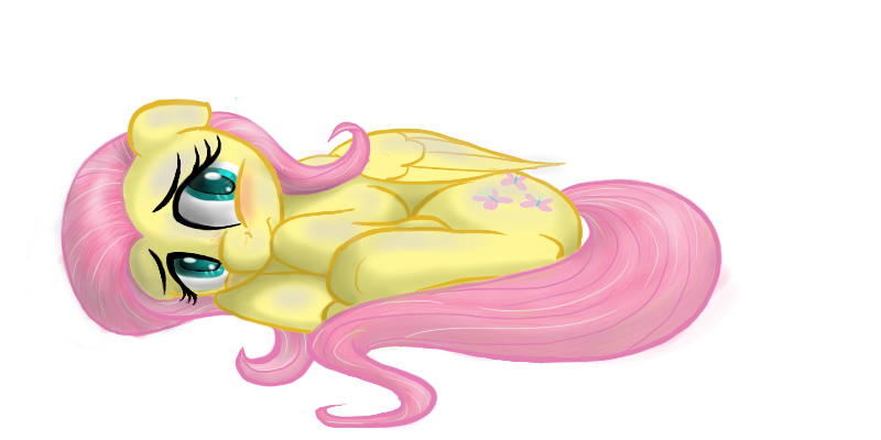 fluttershy_curled_up_by_inmydefence-d5uy