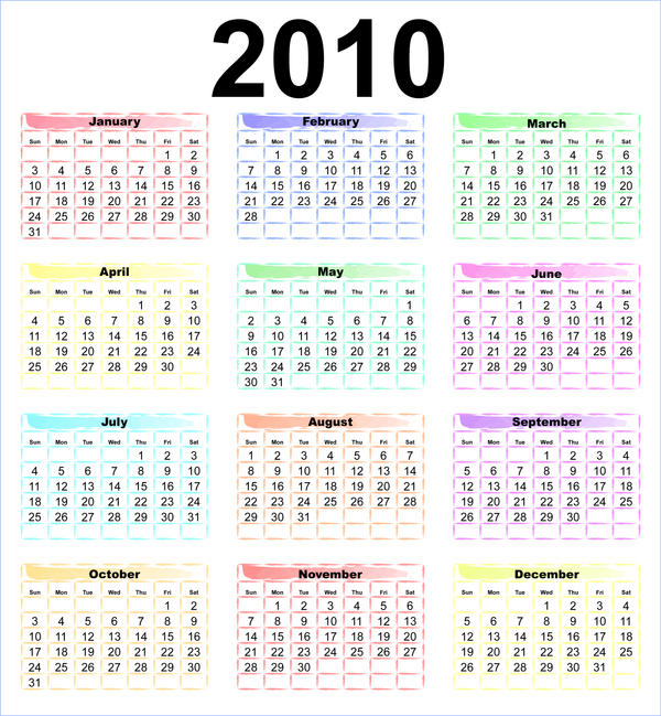 2010 Holiday Calendar for US national and federal government holidays, 