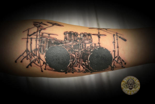 drums tattoo. Crosses mixed eagle tattoos